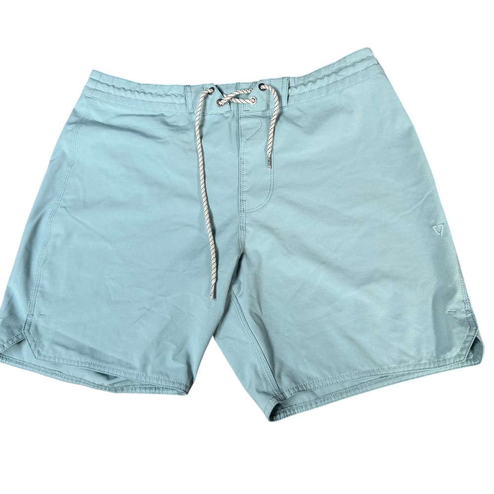 VISSLA Board Shorts 32 Light Blue Upcycled Coconut Quick Dry Beach Surf Swim